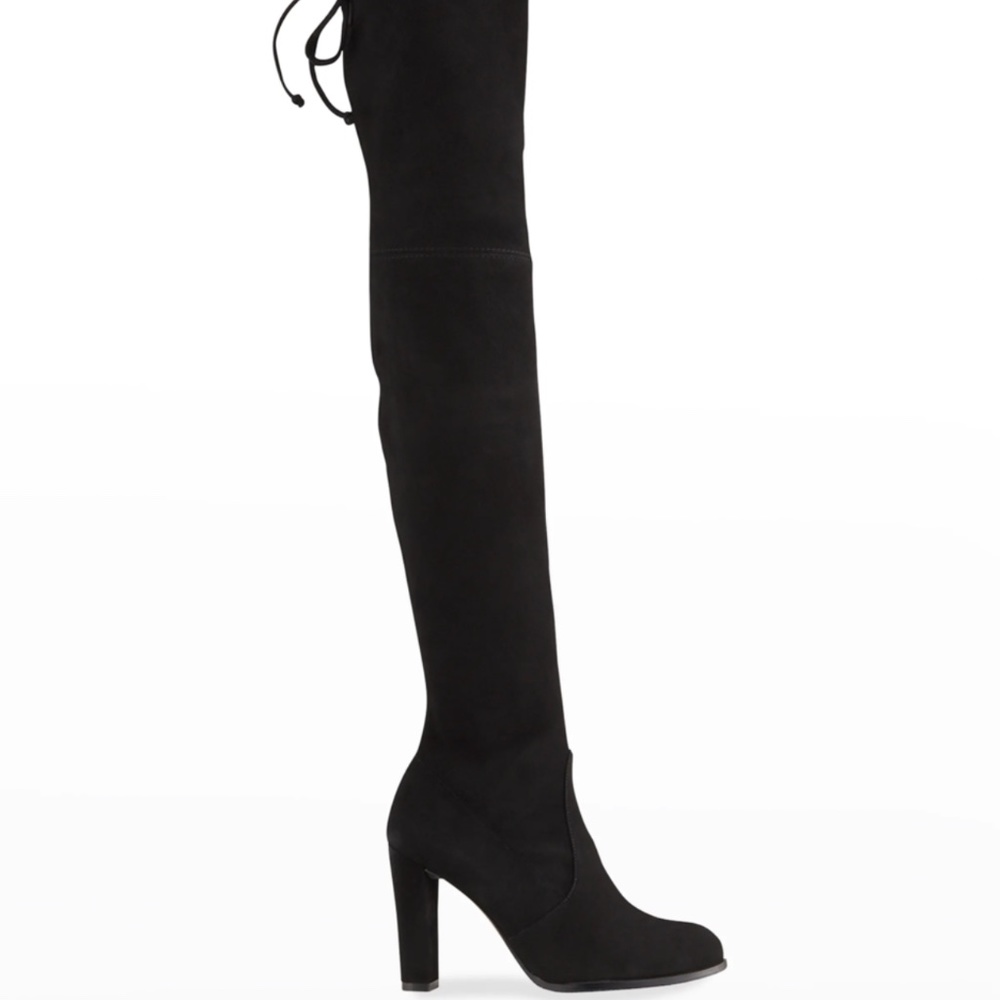 Stuart Weitzman Highland Over The Knee Boot in Black Suede Size 7